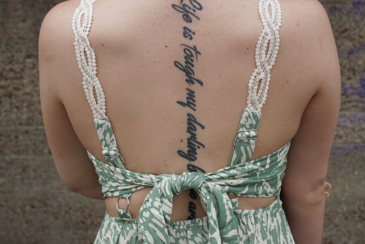 Palm Whispers Tie-Back Dress