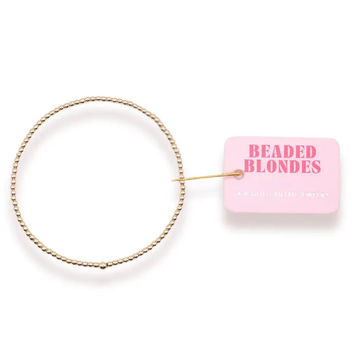 Beaded Blondes 2mm Beaded Bracelet- Gold