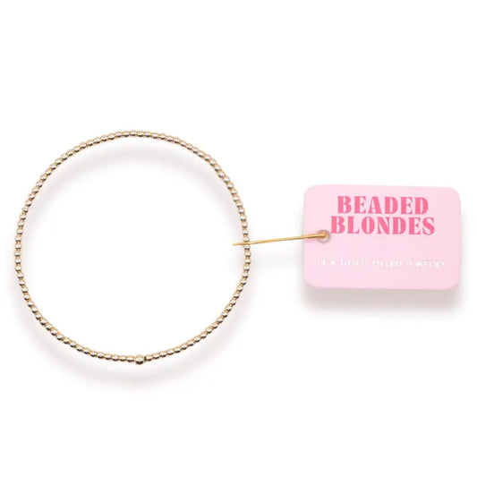 Beaded Blondes 2mm Beaded Bracelet- Gold