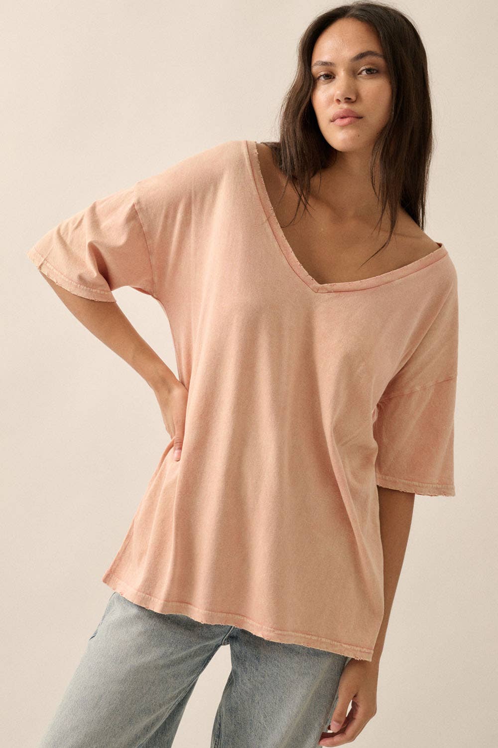 Oversized V-Neck T-Shirt