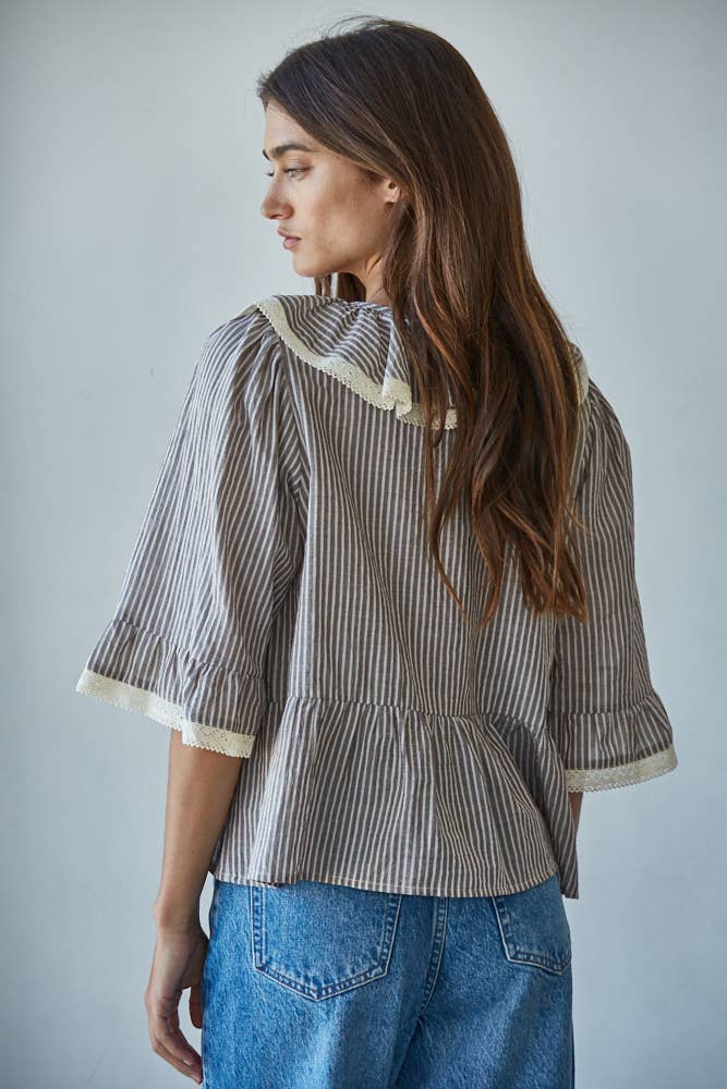 Woven Ruffle Top