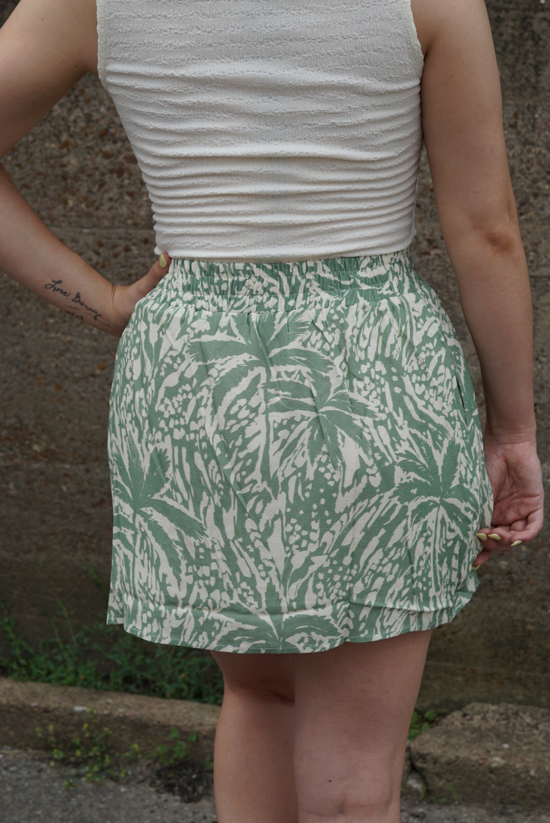 Palm Whispers Mini Skirt