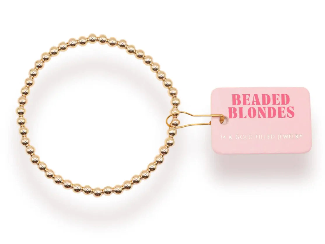 Beaded Blondes 4mm Bead Bracelet-Gold