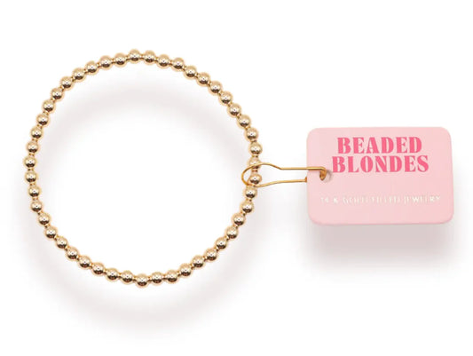 Beaded Blondes 4mm Bead Bracelet-Gold