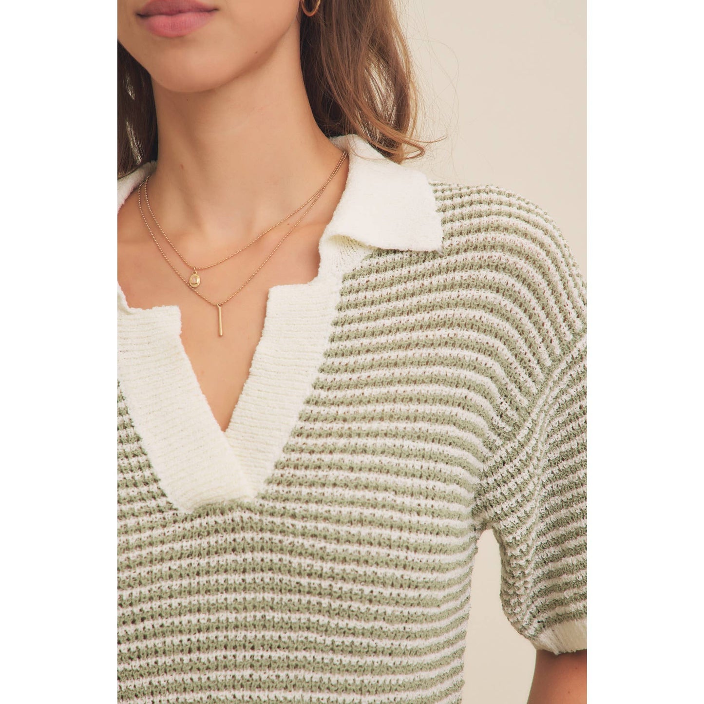 Striped Polo Top
