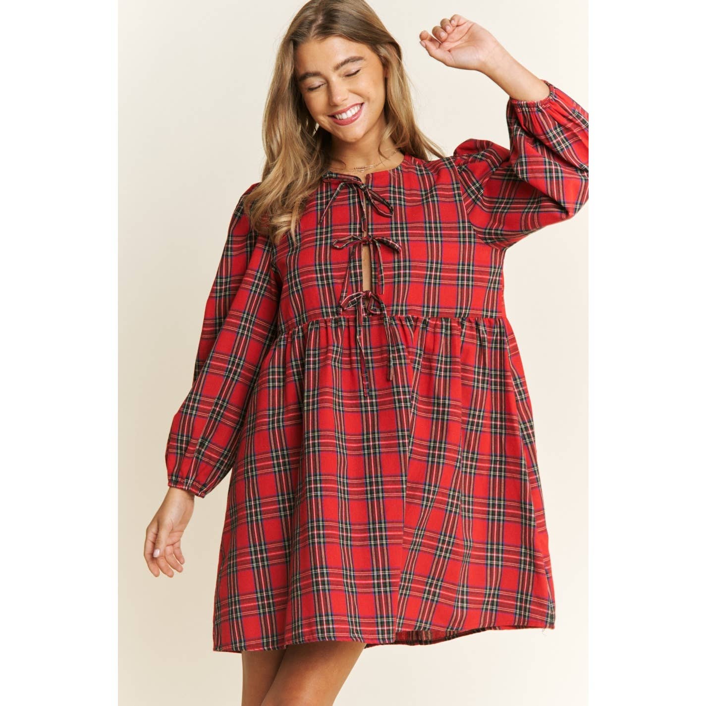 Christmas Bow Mini Dress