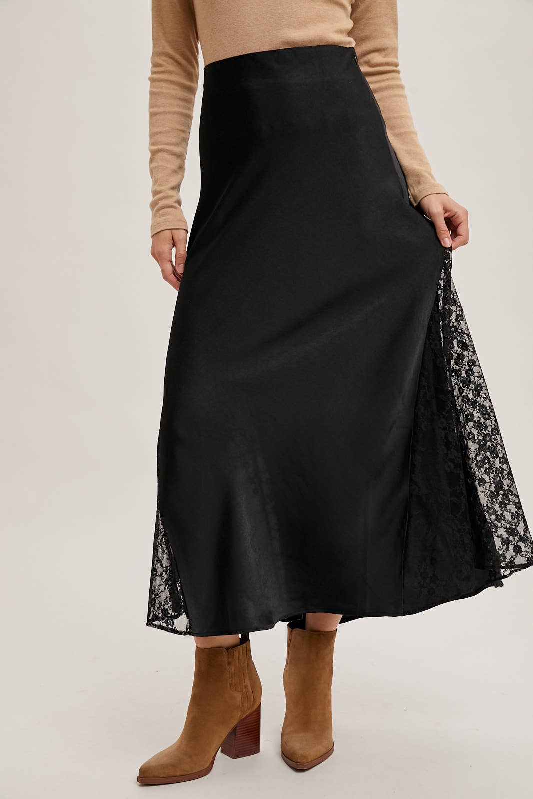 Lace Satin Midi