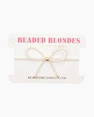 Beaded Blondes Pearl Bow Bracelet