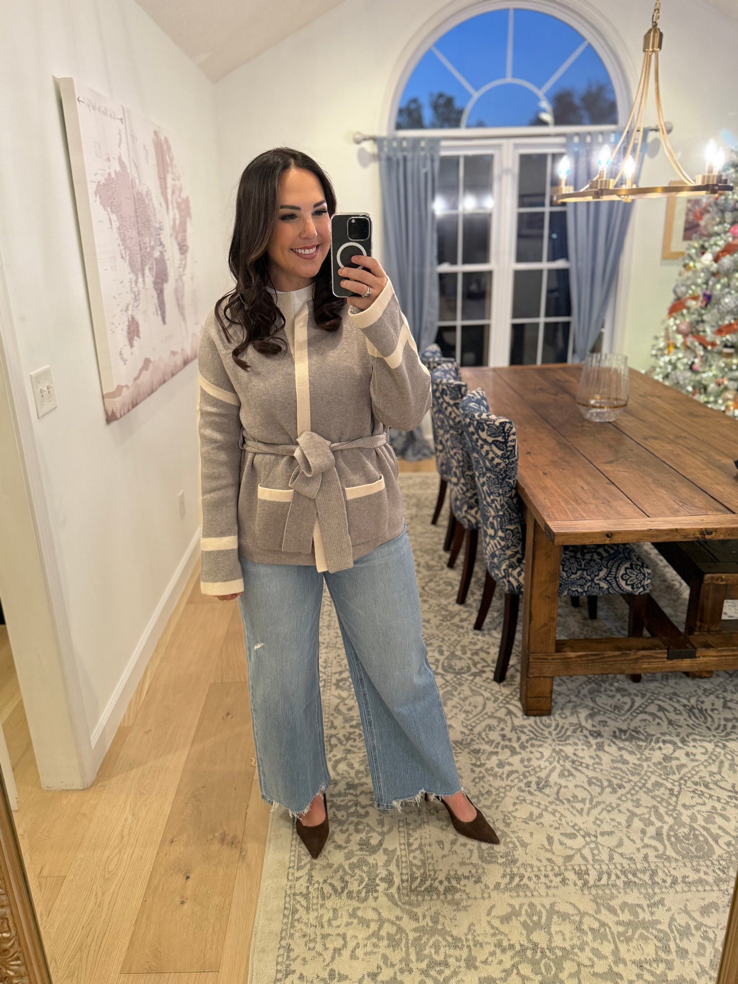 Color Block Knit Cardigan