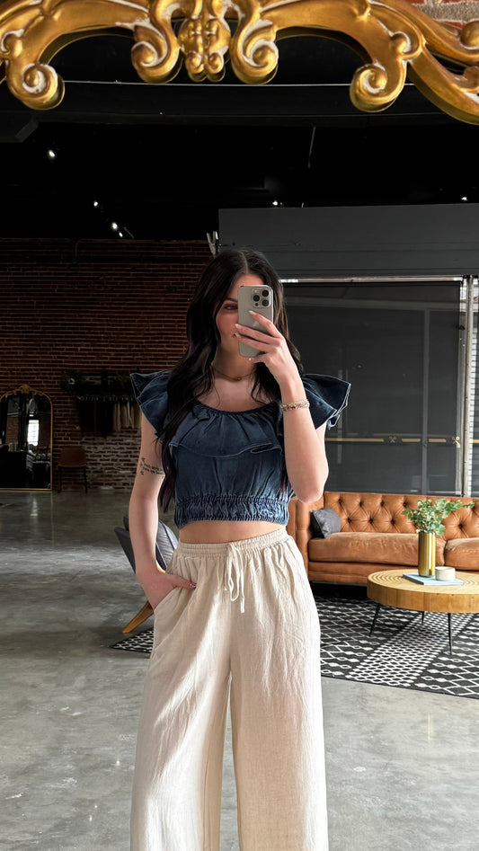 Denim Drift Top