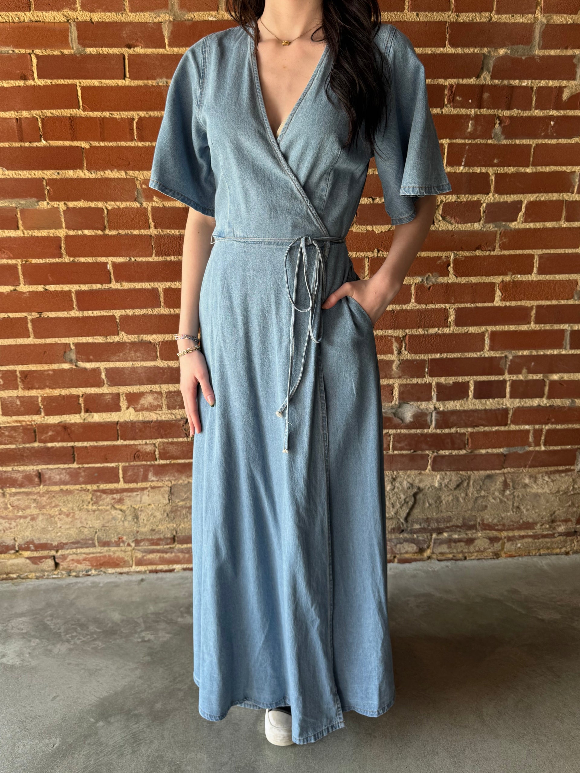 Denim Wrap Dress – The Avenue