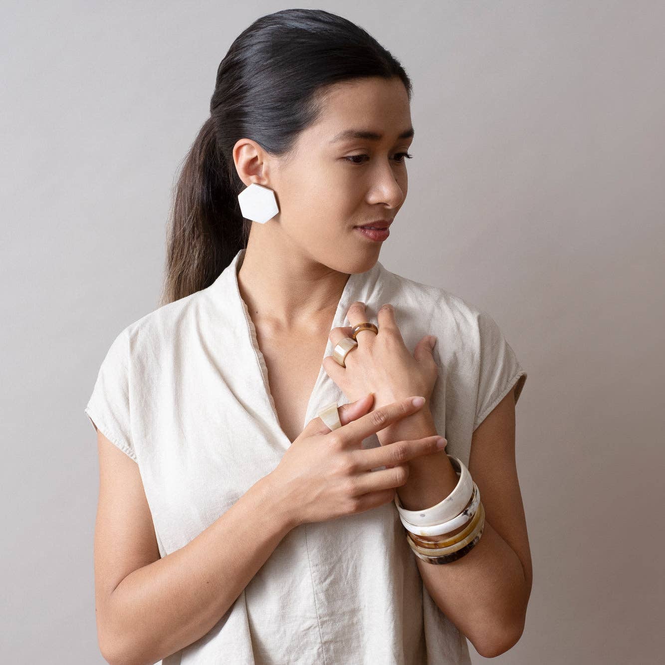 Large Honeycomb Post Earrings