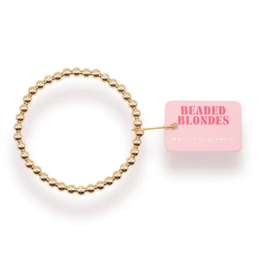 Beaded Blondes 5mm Bead Bracelet-Gold