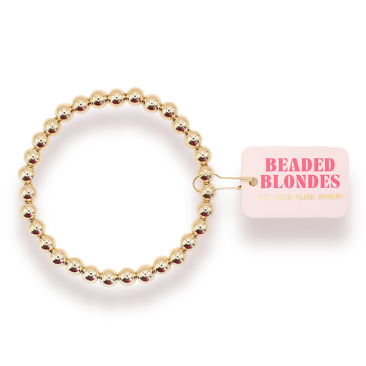 Beaded Blondes 6mm Bead Bracelet-Gold