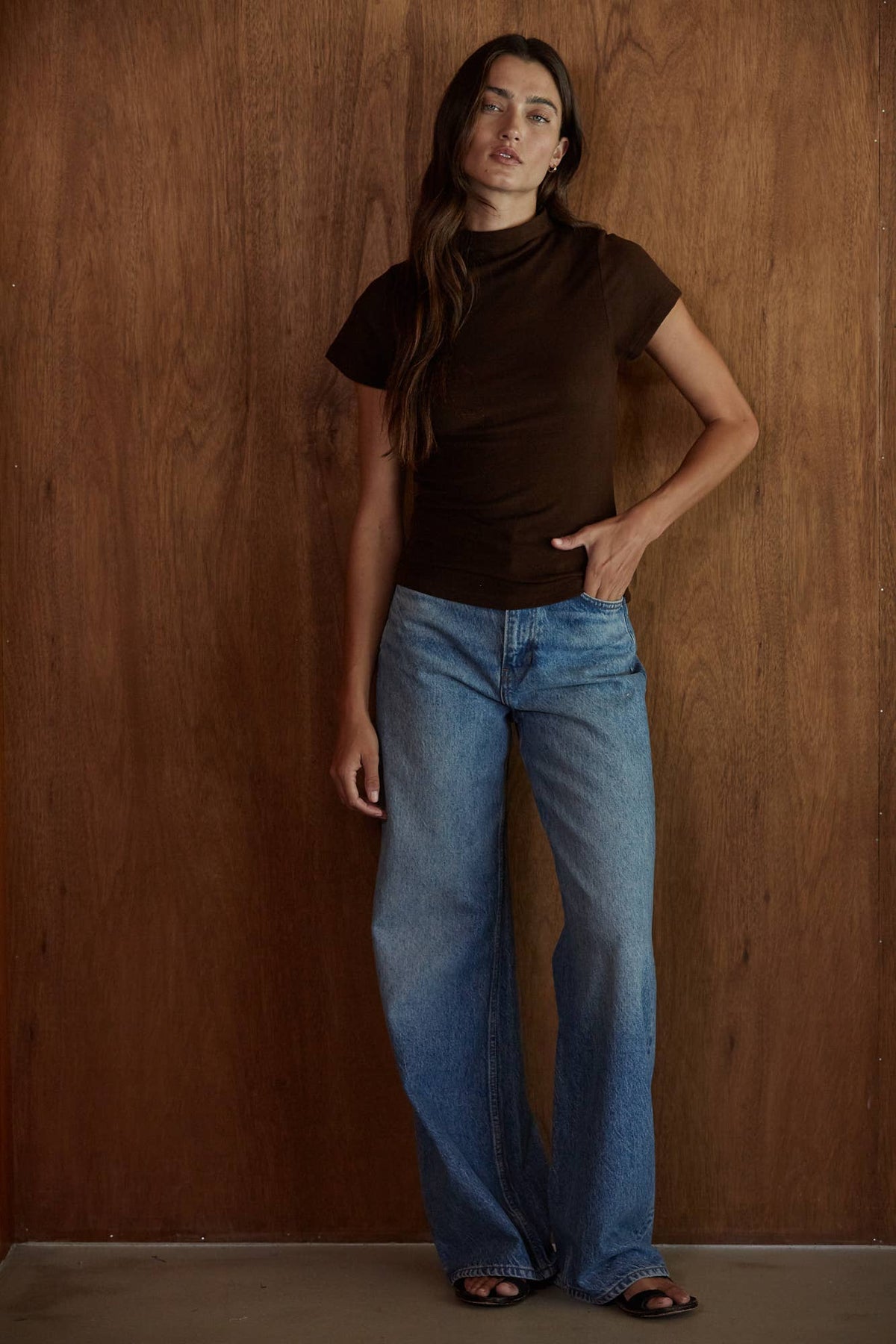 The Chestnut Mock Neck Top - Women's Short Sleeve Pullover