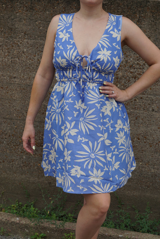 Blue Breeze Front Tie Dress