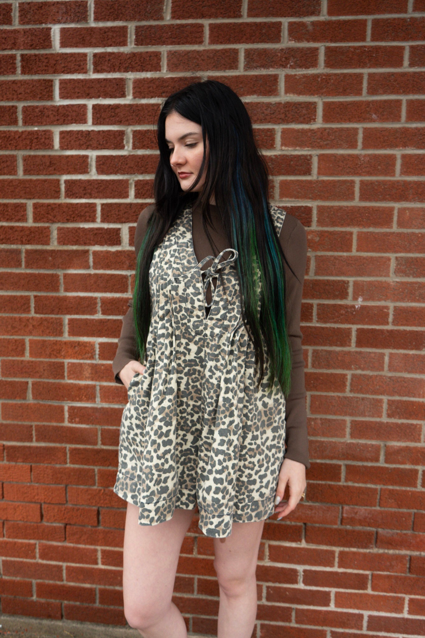 Cheetah Pleated Romper