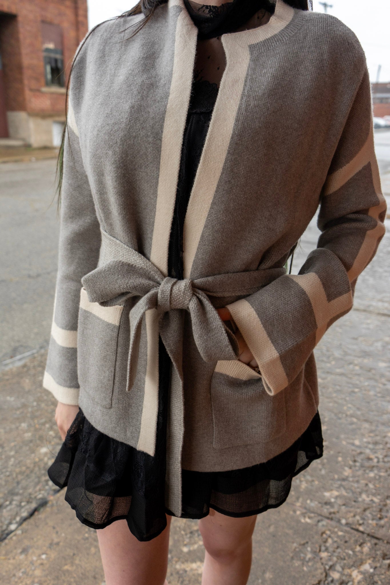 Color Block Knit Cardigan