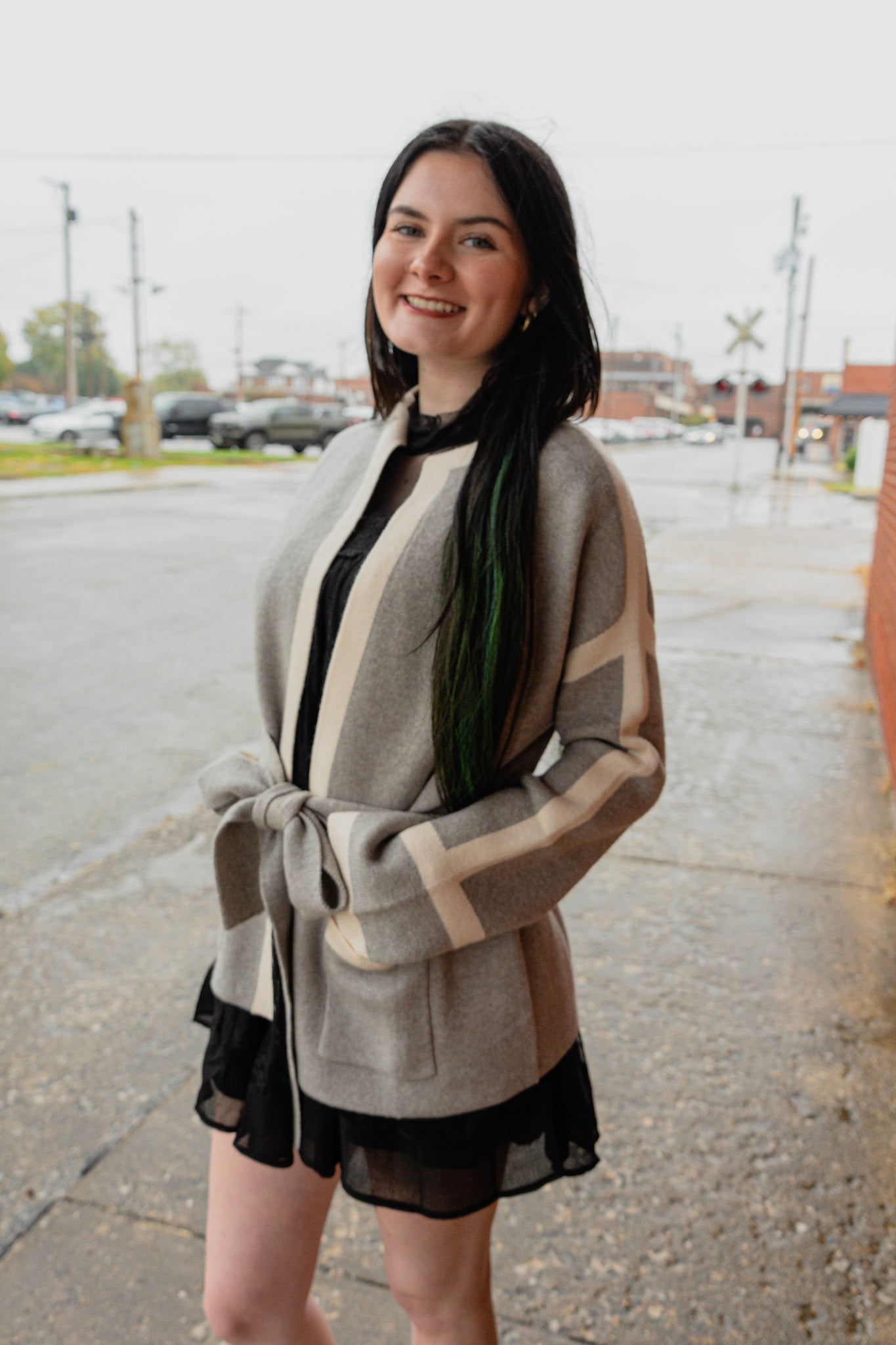 Color Block Knit Cardigan