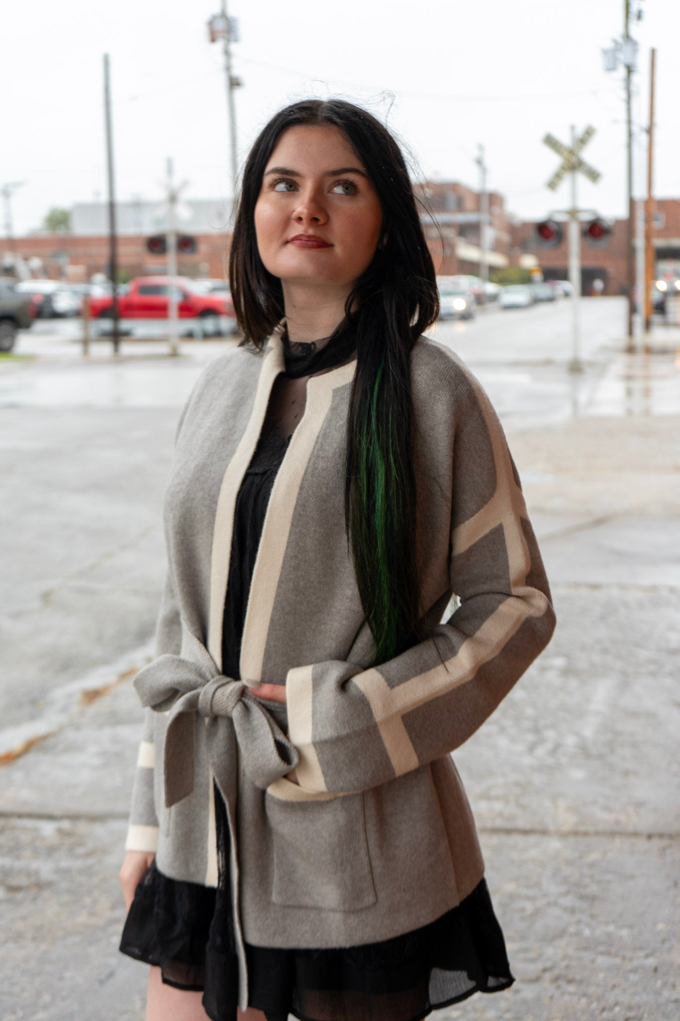 Color Block Knit Cardigan