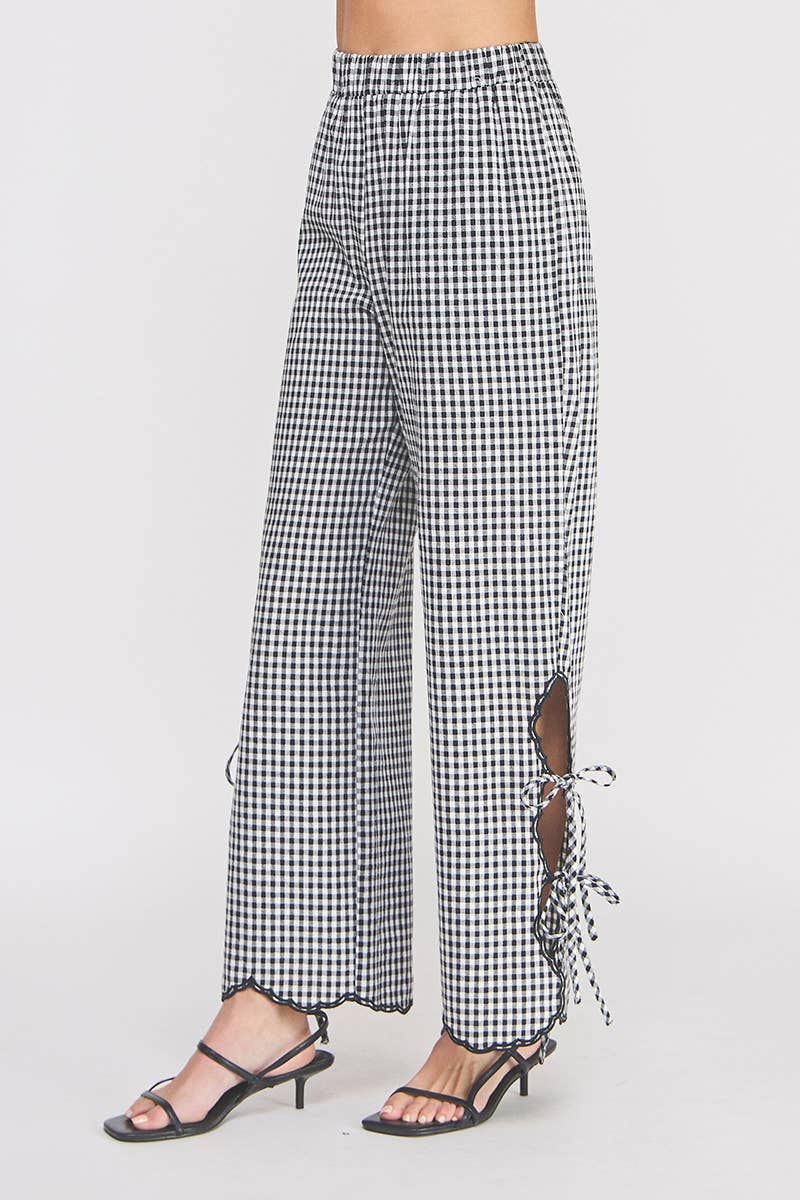 Gingham Girlie Ankle Tie Pant