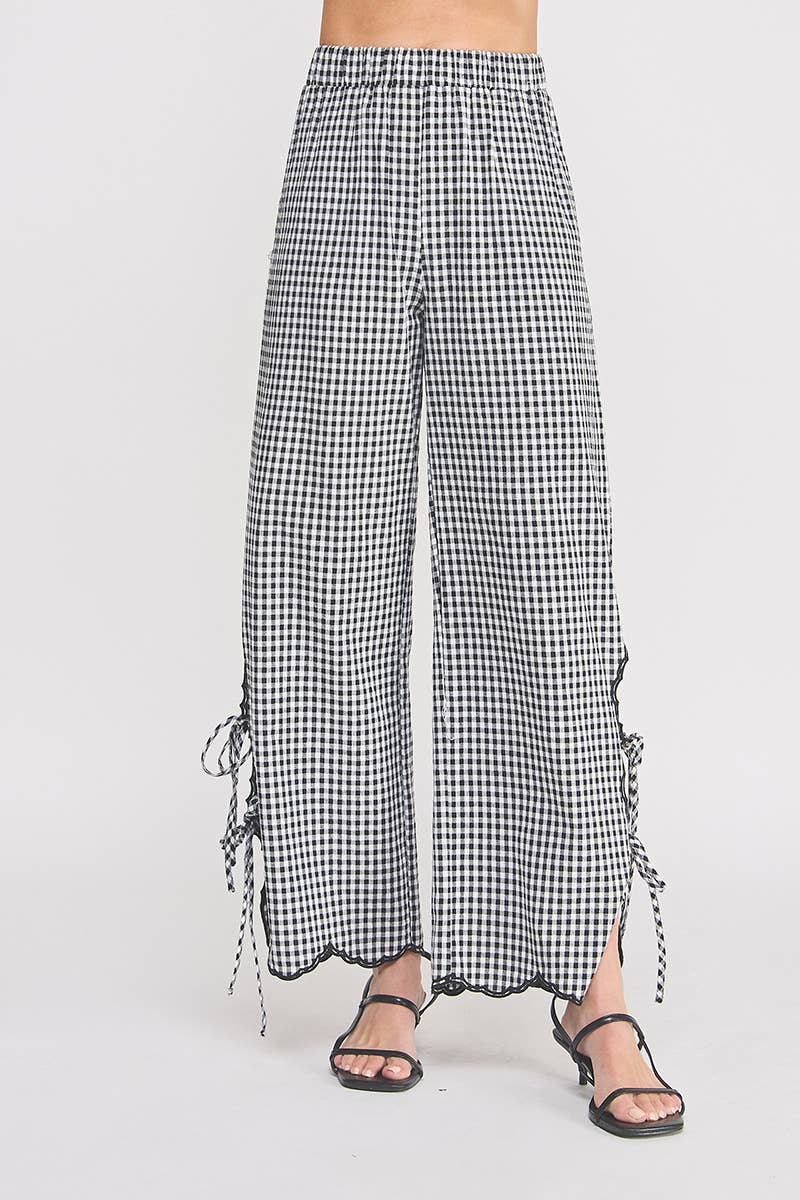 Gingham Girlie Ankle Tie Pant