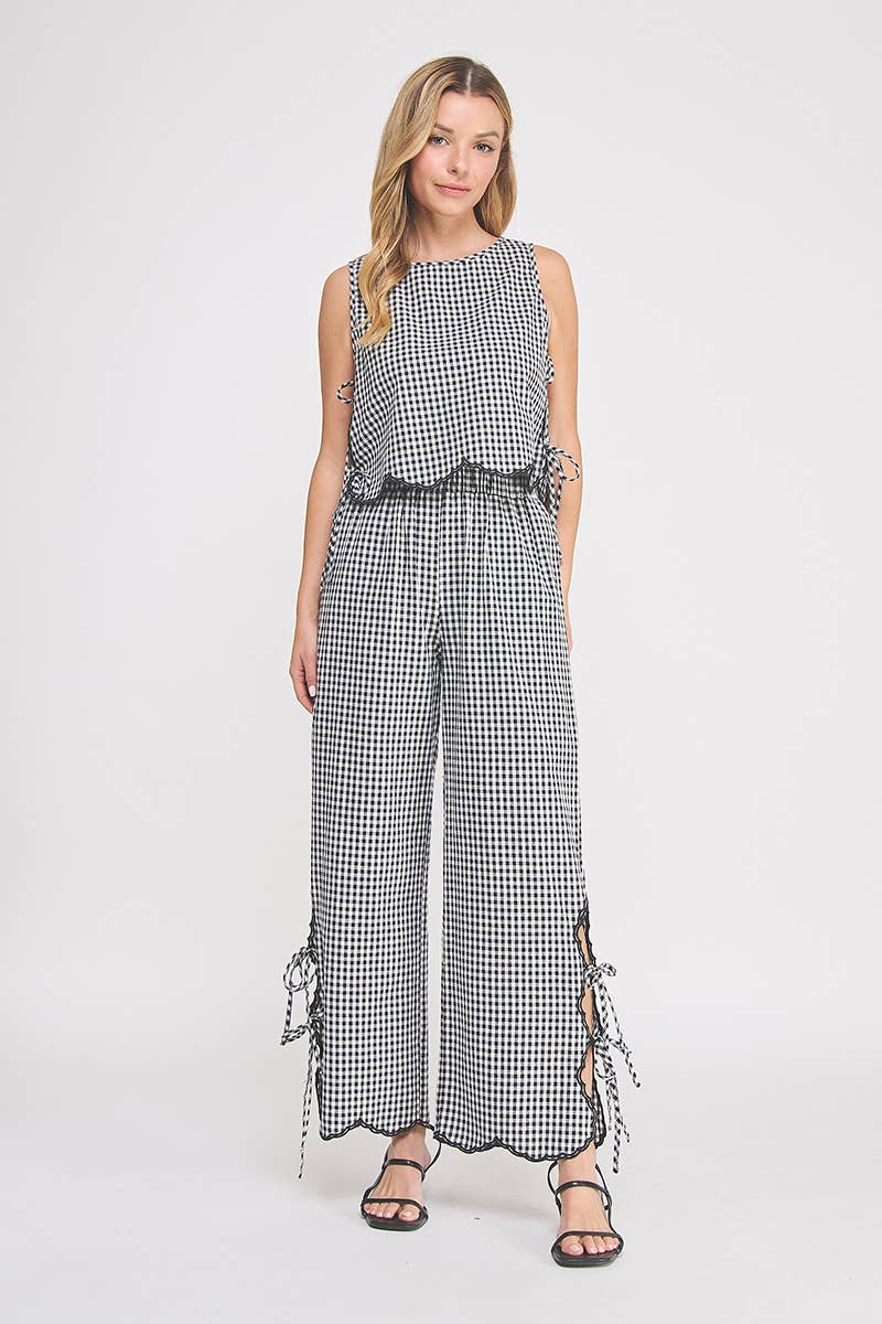 Gingham Girlie Ankle Tie Pant