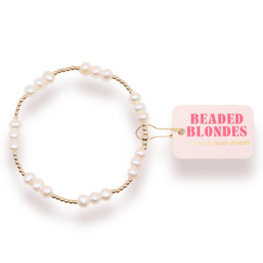 Beaded Blondes ILY Coastal Pearl Bracelet-Gold